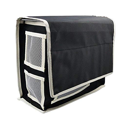 WSLCN Oxford Bed Pockets Portable Remote Control Bedside Storage Caddy Hanging Organizer Bag with 6 Pockets Bed Sofa Organizer for Magazine Tissue Phone Black - color: Black