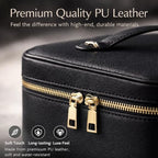 Makeup Bag Vanity Case for Women – Portable Cosmetic Bag Makeup Bag Organizer Travel Toiletry Bag with Removable Divider - color: Black