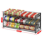3 Tier Stackable Can Rack Organizer for Pantry Shelf, Adjustable Extra-Long Can Holder for Kitchen Storage, Sturdy Standing Rolling Can Dispenser for Canned Food Goods Drink Soup up to 96, Black - style: Length（29.72’‘）-3Tier