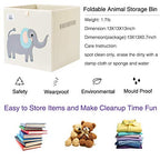 CLCROBD Foldable Animal Cube Storage Bins Fabric Toy Box/Chest/Organizer for Toddler/Kids Nursery, Playroom, 13 inch (Cute Elephant) - color: Cute Elephant