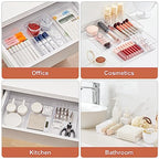 SMARTAKE 6 PCS Clear Plastic Drawer Organizers Set, Large Size Non-Slip Desk Drawer Organizer, Versatile Bathroom and Vanity Drawer Organizer Trays for Makeup, Bedroom, Office, Kitchen Utensils - style: 6 Pcs 9" x 6" x 2"