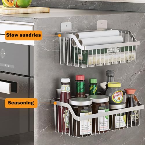 Wire Baskets, SUS304 Stainless Steel Storage Baskets, Durable Baskets for Storage Wall Mount, Hanging Wire Baskets Wall Mount Baskets for Kitchen, Bathroom, Closets - 4 Set - size: 11.8Inch 4PCS