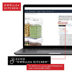 DWËLLZA KITCHEN Large Airtight Food Storage Containers with White Lids (3.8L, 0.8L) - Clear Plastic Bulk Food Pantry & Kitchen Storage Containers for Flour, Sugar 4 Pc BPA-Free, Keeps Fresh & Dry - color: 06 - 3.8 liters & .77 liter (Set of 4)