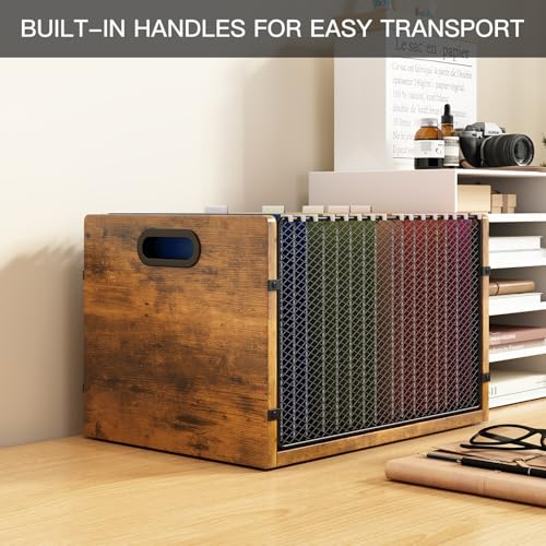 Hanging File Folder Organizer Filing Box with Handles File Organizer Holder for Desk Space-Saving Storage Bin for Letter Size – Open Design for Quick Access & Efficient Organization