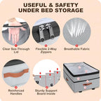 2 Pack Under Bed Storage with Wheels, Adjustable-Height Rolling Storage Containers with Clear Lids, 76L XXL Durable Underbed Organizer Bins for Clothes, Shoes, Blankets, Bedroom, Dorm, Closet - Gray