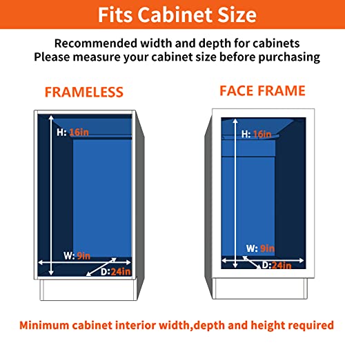 ROOMTEC Individual Pull Out Cabinet Organizer (7½"W x 21½"D), 2 Tier Spice Rack Organizer for Cabinet, Slide Out Drawer Pantry Shelf Organization and Storage for Kitchen Bathroom - color: 2 Tier, size: 7½"W x 21½"D