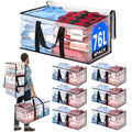 BlissTotes 6-Pack Large Moving Bags with Backpack Straps & Strong Zippers, Heavy-Duty Storage Bags Moving Boxes for Space Saving, Dorms, Transport, 76L-20 Gallons, Clear - size: 20 Gallons