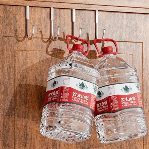 Over Cabinet Door Hook & Wardrobe Door Hook, Stainless Steel Hanging Hooks for Towels, Bags, Clothes – Bathroom Door Hooks for Towels, Kitchen Cabinet Hooks, Wardrobe Hooks, Dorm Room Hangers (2PCS)