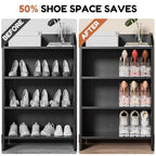 Neprock Shoe Slots Organizer for Closet,12 Pack Acrylic Shoe Stackers for A Pair of Shoes,3 Levels Adjustable Shoe rack storage Shoe Space Saver 50%(Clear,12 Pack) - size: 12 Pack