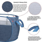 MOOMASS Pop-Up Laundry Basket，collapsible Mesh Laundry Hamper– With Extended Shoulder Straps, Sturdy Handles, and Premium Cationic Fabric (blue)… - color: blue