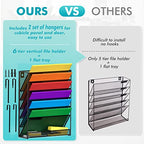 MINDEPOT 7-Tier Wall Hanging File Organizer Cubicle Hanging Organizer Mount File Holder, Mesh Magazine Document Mail Organizer Wall Organizer for Office School Home, Black - size: 7Tier