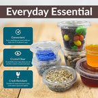 Reli. 5.5 oz Small Containers with Lids (250 Sets) | Jello Shot Cups with Lids | Clear Plastic Condiment Containers | 5 oz Portion Cup | 5oz Sauce
