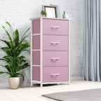 YITAHOME Storage Drawer with 4 Drawers - Fabric Dressers for Teen, Dresser for Bedroom, Living Room, Closets - Sturdy Steel Frame, Wooden Top & Easy Pull Fabric Bins, Pink - color: Pink, style: 4-Drawer
