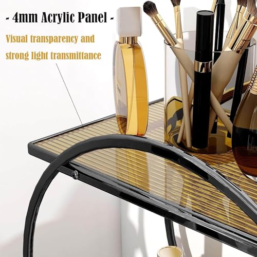 Perfume Organizer for Dresser, Black Bathroom Counter Organizer, 2 Tier Vanity Makeup Organizer, Bathroom Organizer and Storage for Skincare Cosmetic Perfume Display Stand for Bedroom Decor - color: Black Brown