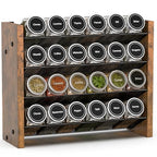 NESAPTO Spice Rack Organizer for Cabinet, Wooden 4 Tier Vertical Seasoning Organizers for Kitchen Pantry, Countertop/Wall Mount, Holds 24 Spice Jars (No Jars Included),12.2" W × 9.4" H - size: Holds 24 Jars, 12.2"W × 9.4"H