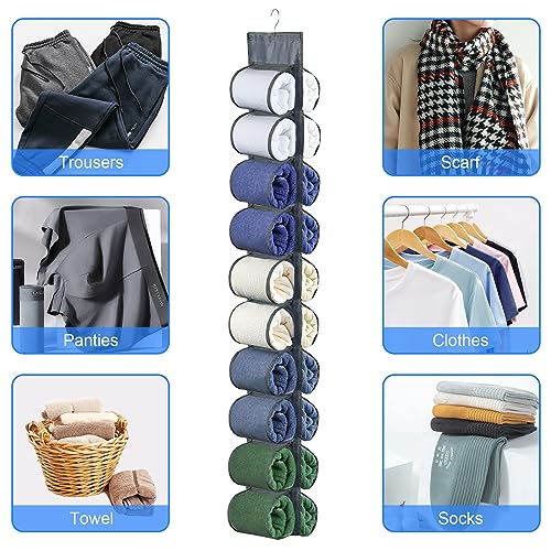 Hanging Legging Organizer, Legging Storage Organizer, Legging Organizer for Closet, Yoga for Pants Jeans Organizer, Hung Behind The Door, Wardrobe, Hanger 20 Pockets Clothes Storage (Grey) - color: 1pack-Grey