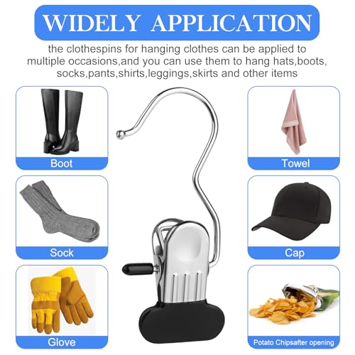 Clothes Pins 30-Pack Laundry Hook Hangers Clothes Hanger Clips for Closet Organizer Socks Towels Clips Heavy Duty Clothespins Bulk Clothes Hanger Clips for Wardrobe Travel Pants Socks Handbag
