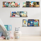 Dezzer 4 Pack Acrylic Shelves for Wall, 15" Acrylic Floating Shelves for Bathroom Bedroom, Invisible Bookshelf Wall Ledge Storage Shelf Books Perfume Toys Action Figure Display Shelves, Clear Gray - style: 15 inch 4-pack Gray