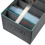 Ohlove 4Pcs Large Wardrobe Clothes Organizer, 6/9 Grids Foldable Jeans Closet Drawer Organizer Storage Box with Handles for Pants, T-shirts, Sweater, Scarves, Bras (17.3"x11.8"x7.9")