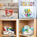 2 Pack Lazy Susan 11.5" Inch Turntable Organizer Organization Storage Container Bins Spice Rack Cabinet Rotating Condiment for Pantry Countertop Kitchen Vanity Bathroom Jewelry Holder Clear - size: 11.5 inch 2pack