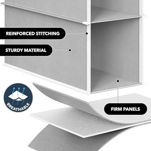Simple Houseware 10 Shelves Hanging Shoes Organizer Holder for Closet, Grey - color: Grey, size: 1-Pack