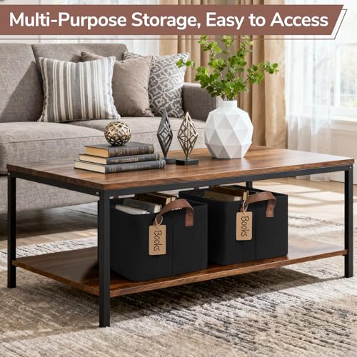 CHICVITA 4 Pack Storage Baskets for Shelves, Collapsible Fabric Closet Storage Bins with Metal Frame, Towel Organizer for Living Room, 14.8" x 10.3" x 8.3", Black - color: Black, size: 20L (14.8"L x 10.3"W x 8.3"H)