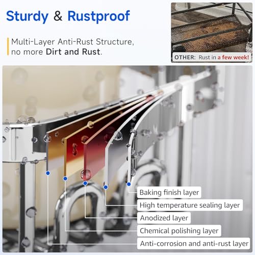 Skyapex Shower Caddy Over the Door Organizer: Bath Rack Hanging Over Glass with Hooks - Storage Shelf Inside Bathroom for Shampoo - Sliver - color: Sliver