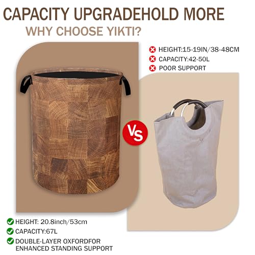 Wood Texture Pattern Laundry Basket,Rustic Farmhouse Clothes Hamper,Oxford Cloth Collapsible Nursery Hamper Storage Organization for Bedroom,Bathroom,Office,College Dorms,16x20 Inch - color: Wood Texture Pattern