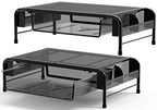 Simple Houseware Metal Desk Monitor Stand Riser with Organizer Drawer, Black, 2 Packs