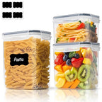 ComSaf Food Storage Containers with Lids Set of 3 (2L/2.1Qt) (1.4L/1.5Qt) (0.8L/0.8Qt), Airtight Food Storage Container, Plastic Canister Sets for Kitchen, Pantry Organizer for Sugar, Cereal and Snack - size: 2.1Qt/1.5Qt/0.8Qt-Rectangle