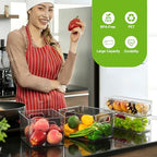 Hudgan Pantry Organizers Storage, Set of 8 Clear Organizer Bins 4 Large and 4 Small Stackable Storage Containers for Fridge Freezer, Kitchen Cabinet, Under Sink - size: 4S+4L