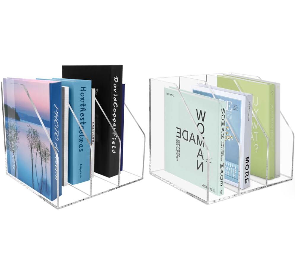 Acrylic Paper Tray Stackable Letter Organizers, Clear Paper Tray Desk Organizer, 3-Tier, Desk A4 File Holder for Office Document Desktop File Tray-2pack - style: Vertical-2Pack