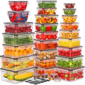 62 PCS Large Food Storage Containers with Lids Airtight (31 Lids &31 Containers) - Leakproof Meal-Prep Containers for Kitchen Storage Reusable Plastic Microwave/Dishwasher Safe with Labels & Pen - color: 31 Pack