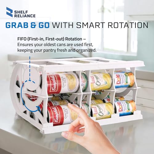 Shelf Reliance Cansolidator Pantry - 1-Pack Can Organizer for Pantry, Stackable Soda Can Storage for Kitchen, Holds 40 Cans of Food or Soda - size: 1 Pack, style: 40 Soup Can