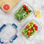 HOMBERKING 24pc Glass Food Storage Containers with Lids, Glass Meal Prep Containers, Airtight Bento Boxes, BPA Free & Leak Proof, Pantry Kitchen Storage(12 lids & 12 Containers) - Deep Blue - color: Deep Blue