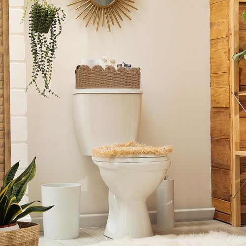 Storage Basket Wicker Baskets for Organizing Toilet Paper Storage Basket for Toilet Tank Top,Cream - color: Cream