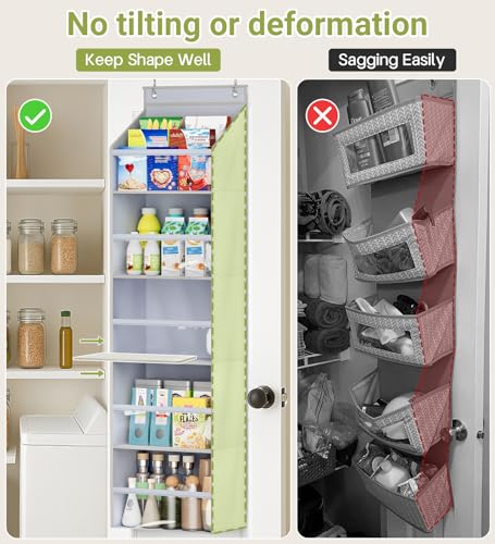 AOODA 2 Pack Over the Door Organizer, Large Capacity Closet Door Hanging Organizer, Clear Deep Pockets Baby Organizer Storage for Nursery, Bathroom, Bedroom, Pantry, Diapers (Grey) - color: Grey, size: 2 Packs