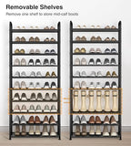 STO STO 10-Tier Shoe Rack with Sturdy Mesh Shelves, Tall Metal Shoe Organizer for Entryway, Closet, Garage, Front Door, Holds 30 Pairs, Free Standing Large Shoe Storage Shelf, Adjustable Feet, Black - size: 10-Tier Standard