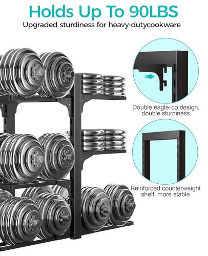 ORDORA 6-Tier Pots and Pans Organizer under Cabinet, Kitchen Cabinet Organizers and Storage, Heavy Duty Pots and Pan Storage Rack Organizer inside Cabinet, Adjustable Pot Rack - size: S-13.78"H-HeavyDuty