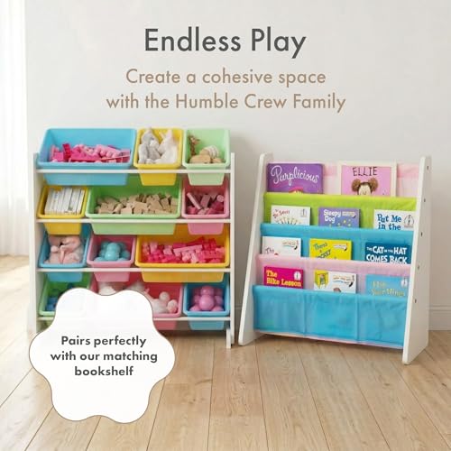 Humble Crew Kids' Toy Storage Organizer, White/Pastel (WO560P) - color: White/Pastels