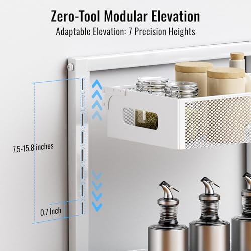 TISTAYA Under Sink Organizer, Bathroom Organizers and Storage, Cabinet Organizer Pottery Barn Furniture for Kitchen, Bathroom, Pantry, Laundry, Study, White，1XL, 2PCS - color: White, size: XL-2PC