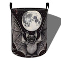 Gothic Bat Laundry Basket, Goth Moon Foldable Oxford Cloth, Waterproof Dirty Clothes Hamper with Handles, Clothing Storage Bucket Toy Organizer for Bathroom Bedroom Dorm, 19.7"x15.7" - style: Bat