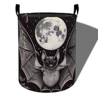 Gothic Bat Laundry Basket, Goth Moon Foldable Oxford Cloth, Waterproof Dirty Clothes Hamper with Handles, Clothing Storage Bucket Toy Organizer for Bathroom Bedroom Dorm, 19.7"x15.7" - style: Bat