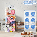 NomNest Stuffed Animal Storage Zoo, Large Carbon Steel Plushies Organizer, Heavy Duty Metal Teddy Bear Toy Holder for Kids' Bedroom & Playroom & Nursery (Non-Wheeled, White) - color: Non-wheeled, White