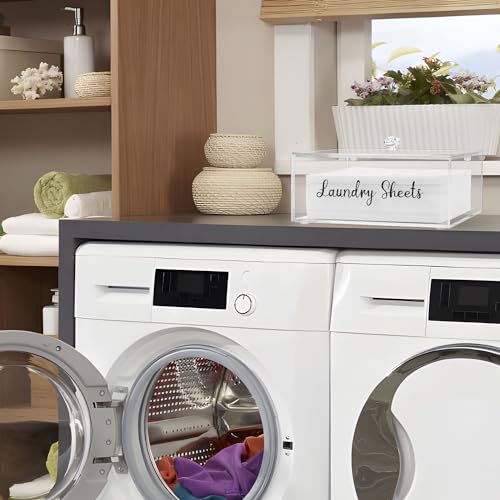 VOTLEVT Acrylic Laundry Detergent Sheets Holder, Laundry Sheets Holder with Lid, Laundry Sheets Container Laundry Room Organizers - color: Acrylic