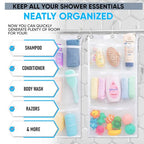 Handy Laundry Shower Curtain Bathroom Organizer -9 Pockets- Perfect for Organizing Home Bath, Your Toiletries and kid's Toys in Nine Durable Deep Mesh Pockets. Hang on Existing Shower Curtain Rings. - color: Hanging White