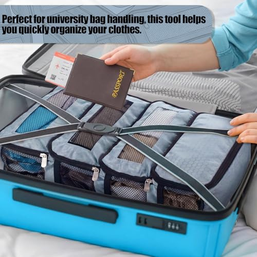 Back to School Hanging Suitcase Organizer Gray 4 Layer Dorm Room Clothes Storage Bag with Adjustable Hook Pack Hang Travel Organizer for College Dorms - color: Gray