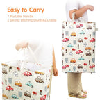 Odonata Slim Laundry Hamper Handles Collapsible Laundry Basket Thin Dirty Clothes Basket Narrow Laundry Bag Foldable Dirty Hamper 48L (Car) - color: Car