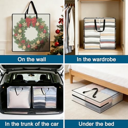 95L Under Bed Storage Bag, Under Bed Storage Containers, Clear Storage Bags for Clothes Quilt Pillow Wreath Blanket Storage or Closet Organizer Home Storage - style: 1-Pack