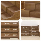 Bamboo Spice Rack Cabinet Organizer - 3 Tier Wooden Expandable Walnut Display Shelf - color: Brown
